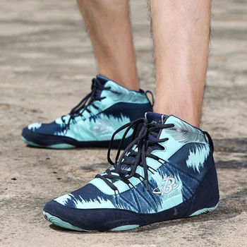 

Authentic Professional Boxing Shoes Wrestling Shoes For Women Men Training Shoes Tendon At The End Leather Sneakers Lucha Libre