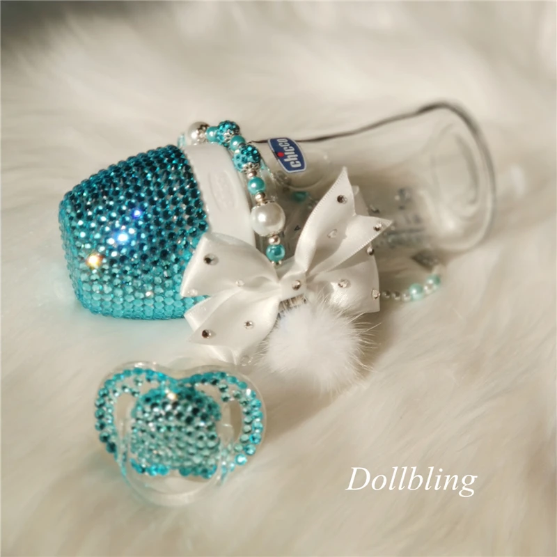 Luxury Bling Rhinestone Baby Pacifier Newborn Infant Silicone Orthodontic Nipple Sleep Soother Drop Shipping | Мать и ребенок