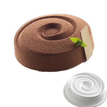 

Silicone Round VORTEX Spiral Mold For Cake Decorating Pans Baking Mousse Brownie Chiffon Sponge Cakes Pan Molds Tools