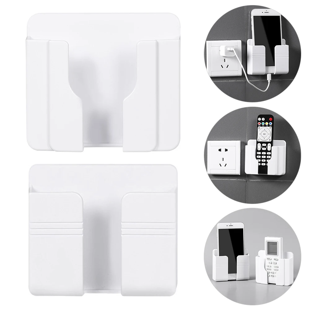 

Plastic Wall Remote Control Holder Self-Adhesive Remote Phone Organizer and Storage Box for Bedroom Office