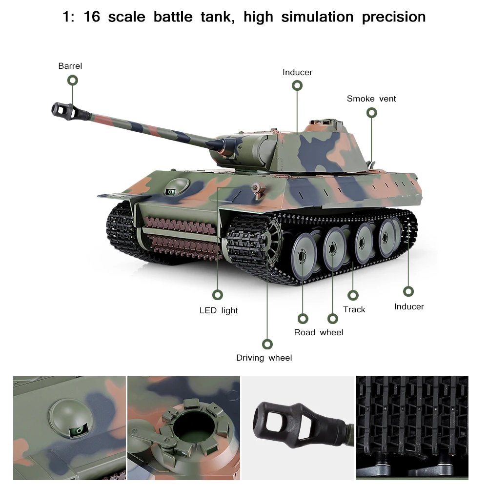 Henglong 1:16 пульт дистанционного управления главный боевой танк игрушка подарок