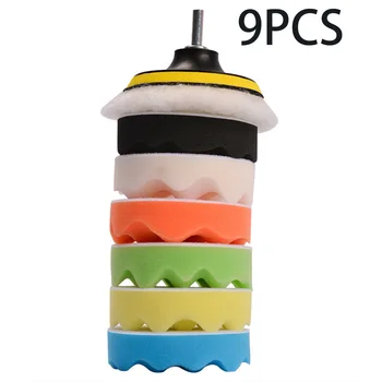 

9pcs Polisher Polishing Pads Kit Tray Wool Ball Drill Joint Grinding Wooden Furniture Vehicles Washer Cleaning Tools