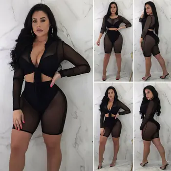 

Women Sexy Beach Swimwear Cover Ups Casual Sleeveless Bodycon Romper Jumpsuit Club Bodysuit Short Pants