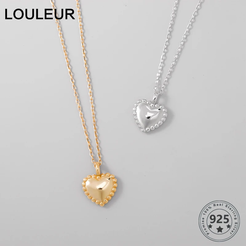 Женское Ожерелье с кулоном в виде сердца Louleur ювелирное изделие из стерлингового