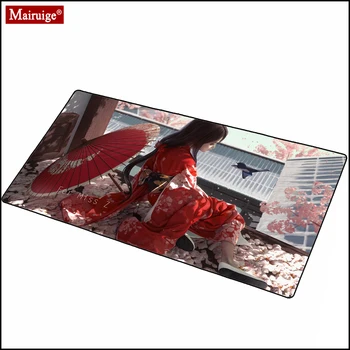 

Long-haired Brunette Umbrella Bird Kimono Large Mousepad XXL Gming Mouse Pad 900x400mm Persona Role Keyboard Pad Mouse Mat