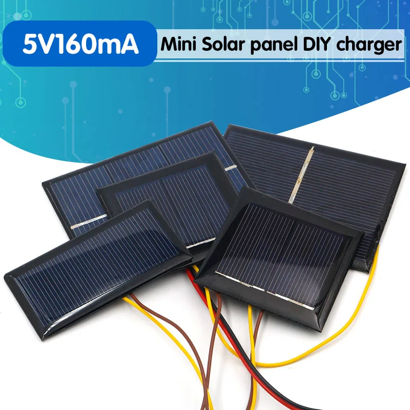 Solar Panel 1V 2V 3V 4V 6V 80MA 100MA 120MA 130MA 160MA 210 Cell Diy Charger
