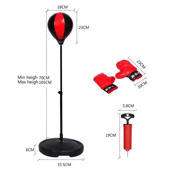 

Adjustable Height Kids Punching Ball Bag Speed Boxing Sports Set Fighting Game With Gloves