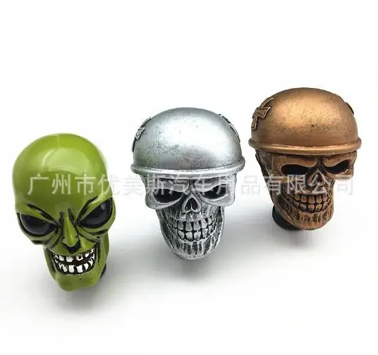 

Universal Car Gear Shift Knobs Skull Head Gear Manual Transmission Gear Shift Knob Shifter Lever Fit For momo BMW Ford Passat