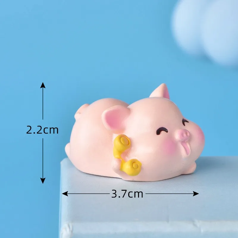 Cute Pink Pig Mini Miniature Figurine DIY Fairy Garden Doll Home Decoration Micro Landscape Kawaii Accessories Resin Crafts 1Pc 