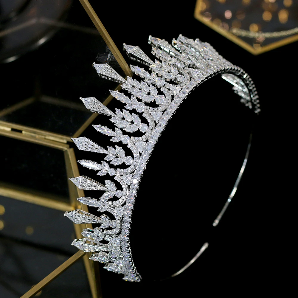 ASNORA 2020 new tiaras wedding hair accessories 3A zirconia unique bridal crown wedding jewelry hair accessories
