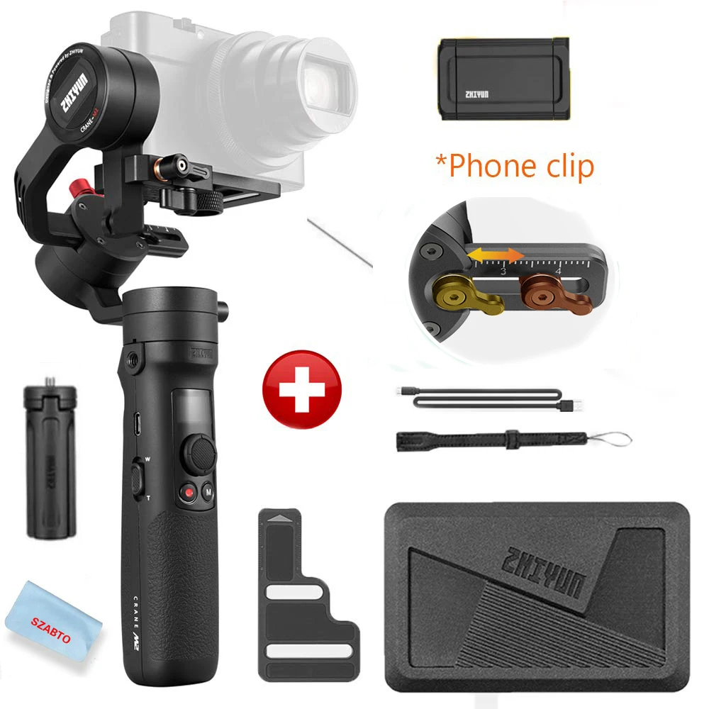 Zhiyun Crane M2 3 осевой Карманный Стабилизатор Для беззеркальных камер смартфонов Gopro