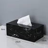 European Style Marble Pattern Paper Box Resin Material Tissue Box Simple Living Room Coffee Table Creative Napkin Paper Box 6