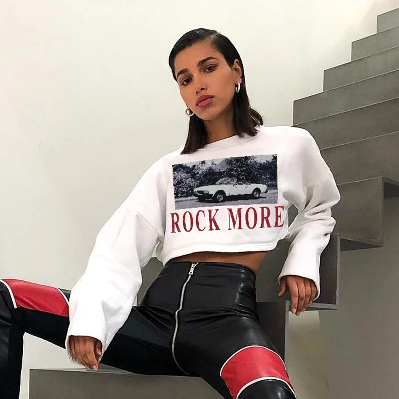 Rockmore уличная женские толстовки с капюшоном плюс Размеры с буквенным принтом и с рисунком в виде машинок Harajuku зимняя женская толстовка со Размеры балахон осень