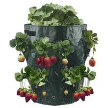 Садовый мешок для выращивания растений, вертикальный цветочный травяной мешочек клубники, дышащий Круглый многоразовый горшок для растений