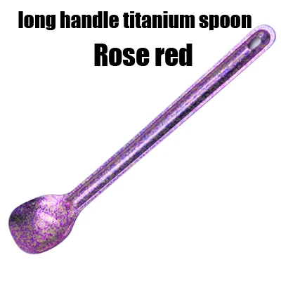 TiTo titanium Spork Longhandle наружная походная Ложка Вилка Portabale плоская посуда кемпинговая вилка ложка для спорта, туризма Титановая Ложка - Цвет: roseredspoon