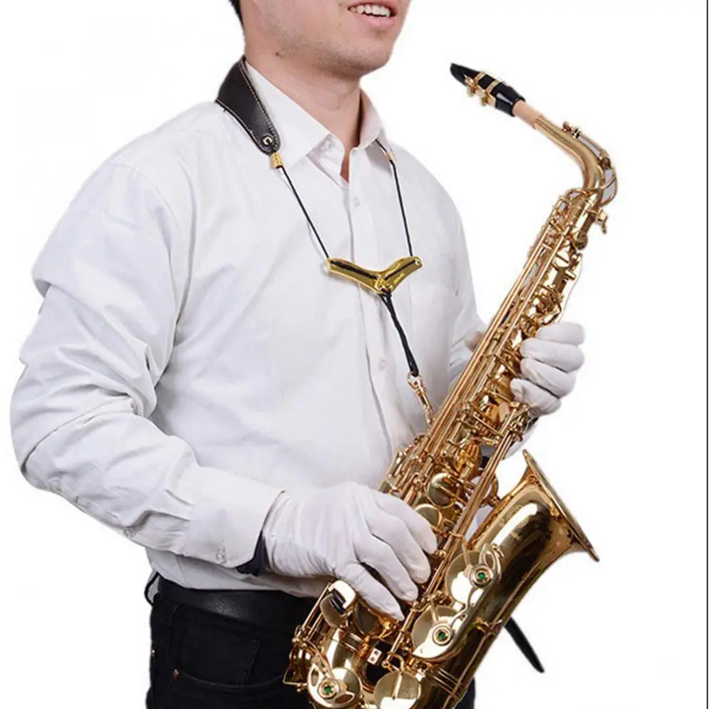 Saxofone de Couro Legítimo com Alça para Pescoço Cinta de Pescoço para Jogar Bovino Duplo Palco Cores Opcionais 2 - Image 4