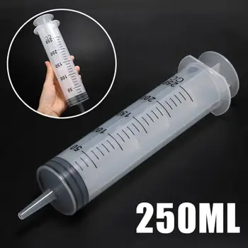 

250ml Syringe Large Capacity Plastic Disposable Syringe Inlet Pump Oil Measuring Measuring Syringe Tools Cat Feeding Accessories