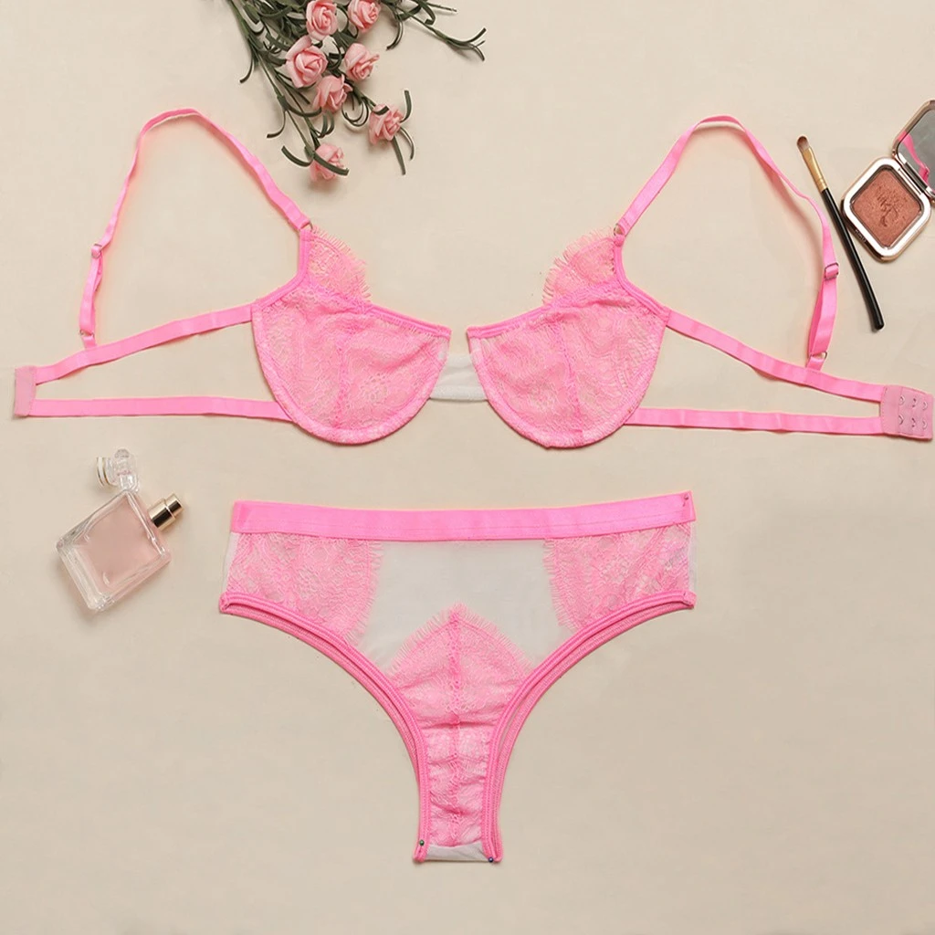 Neon pink bra set Clearance
