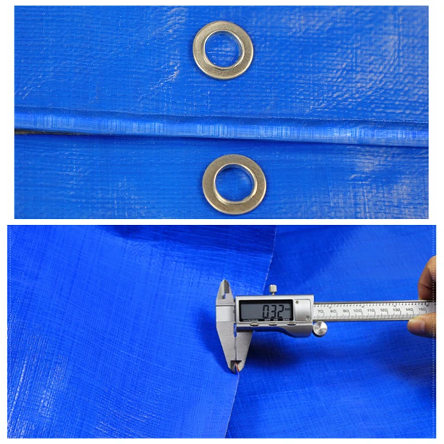 Pe Pulpaulin Esőálló Ruhák Árnyékos Vitorla Csónak Teherautó-Lombkorona Pazar Talajlap Kemping Vízálló Kendő Kisállat Ház Borító Kék-Sárga - Image 6