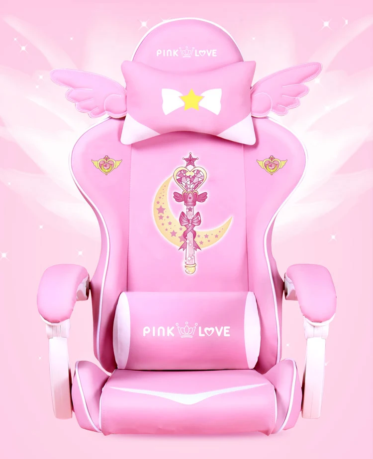 executive chair Pink Magic Gaming Chair Girl Game Competitive Rotating Chair Home Liftable Computer Chair Fashion Comfortable Anchor Live Chair study chair