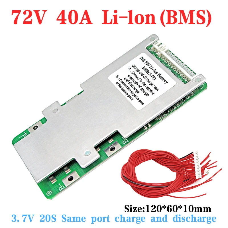 

Литий-полимерный аккумулятор 72 в, 20 с, 40 А с одним и тем же портом, BMS 21700 18650, литий-ионный BMS 72 в, комплект литий-ионных батарей BMS