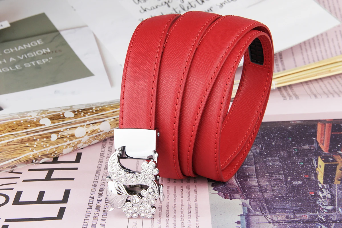 New Fashion Women's Belts Genuine Leather Designer High Quality Belt Women Luxury Straps for Woman White Automatic Buckle Belts