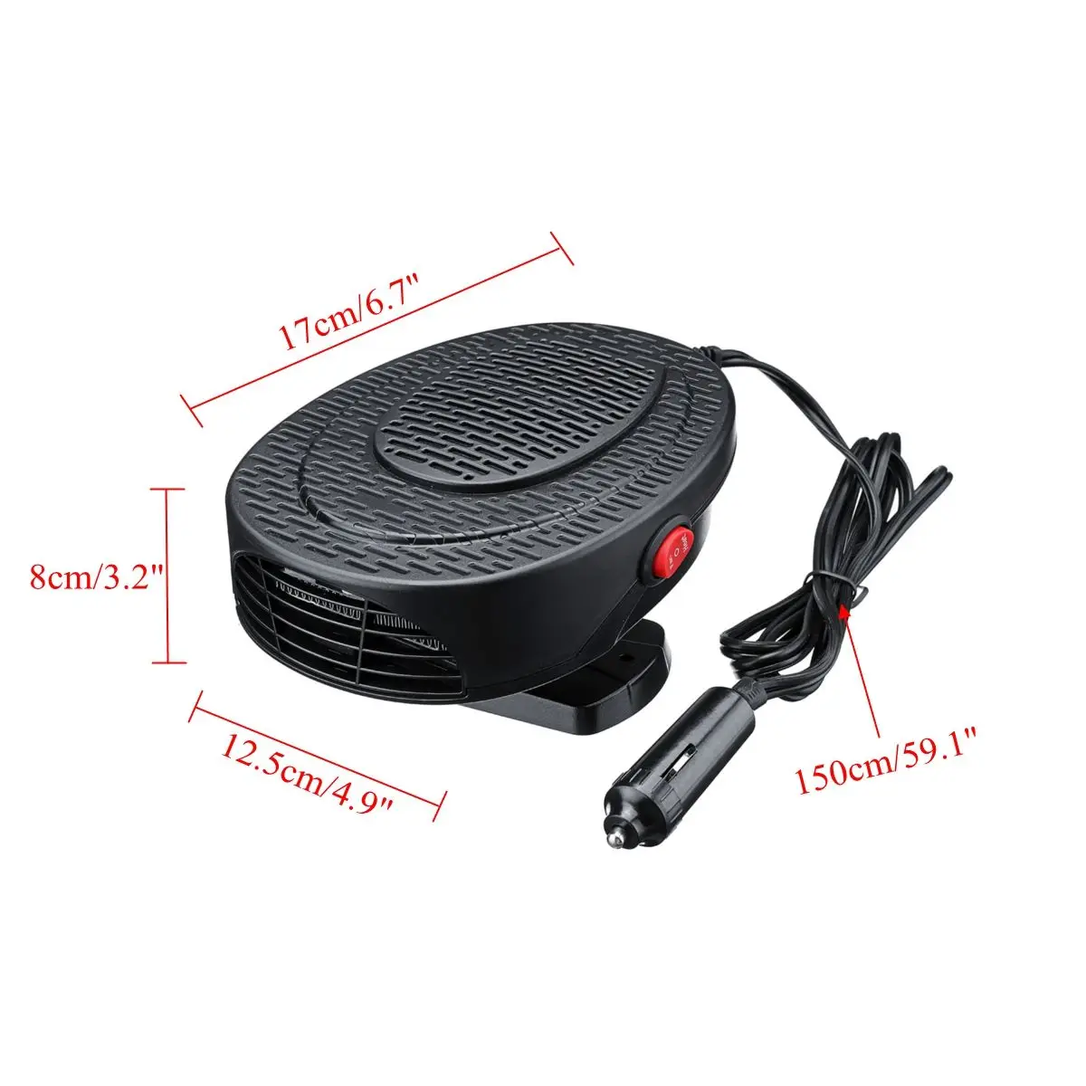  12V 500W 4 in 1 Car Heater Cooler Fan Car Dryer Windshield Demister Defroster for Car Truck Van