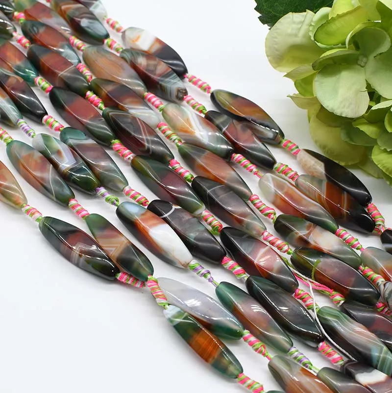 

2strands/lot Natural green pattern agate irregular loose beads Natural Stone For DIY Bracelet Necklace Jewelry Making Strand 15"