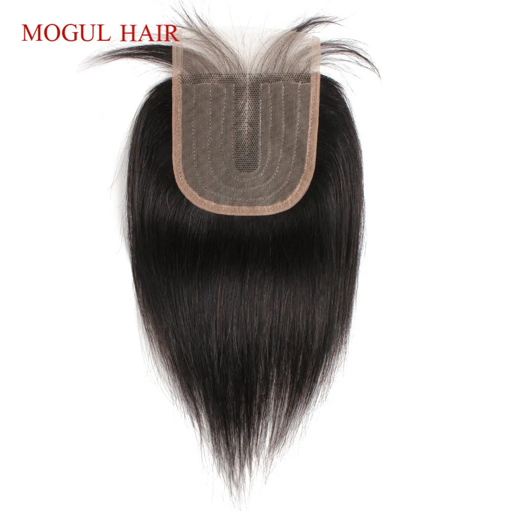 HAIR Closure Straight Middle-Part Peruvian Black-Color Lace Remy 8-18inch 4--1