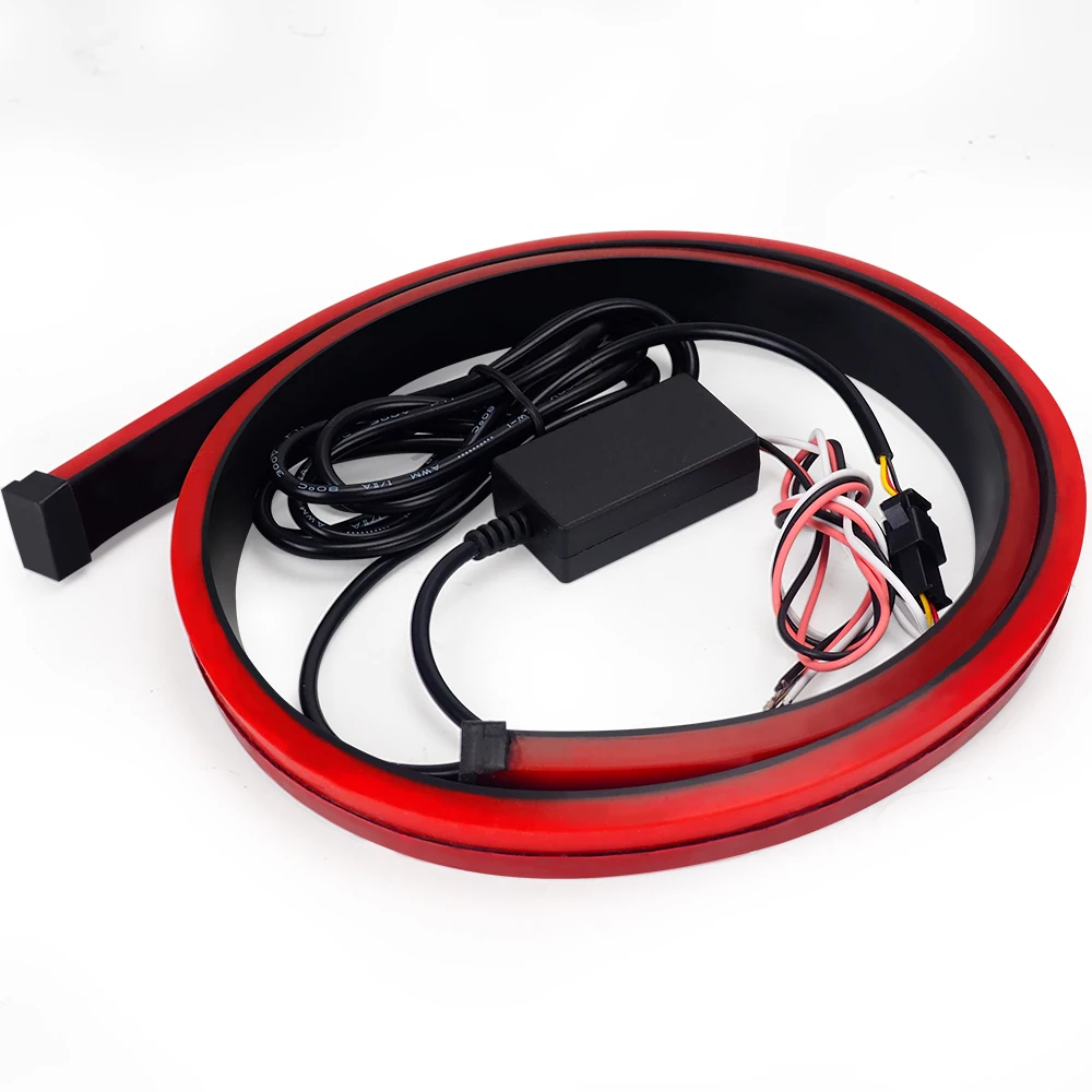 SMD 2835 28 Вт AC/DC 12V авто светодиодный мигающие тормозные светильник в темное время суток Anti-Collision сигнала Предупреждение светильник красного цвета на рост 90 см Длина