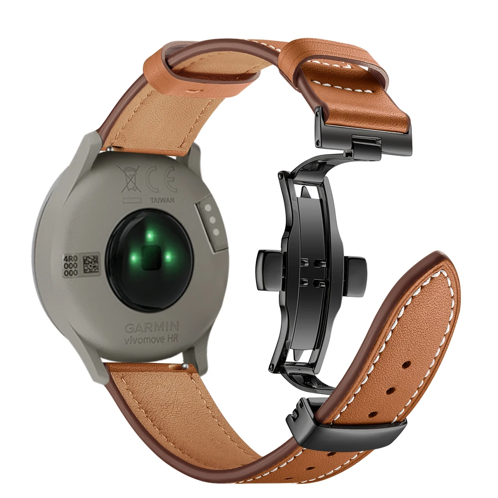 20 мм кожаный ремешок для Garmin vivomove HR Смарт-часы браслет для Garmin vivomove HR ремешок с металлической пряжкой кожаный ремень