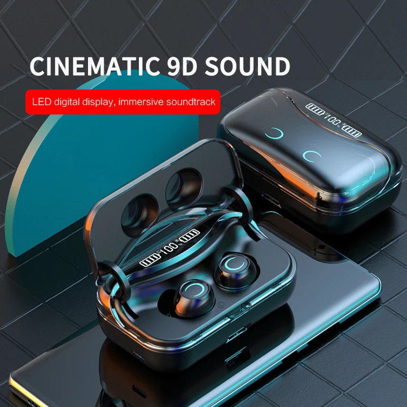 TWS Earphone G08 Wireless Headphone Bluetooth 5.1 Earphone HIFI IPX7 Waterproof With Led Display and Charging Box