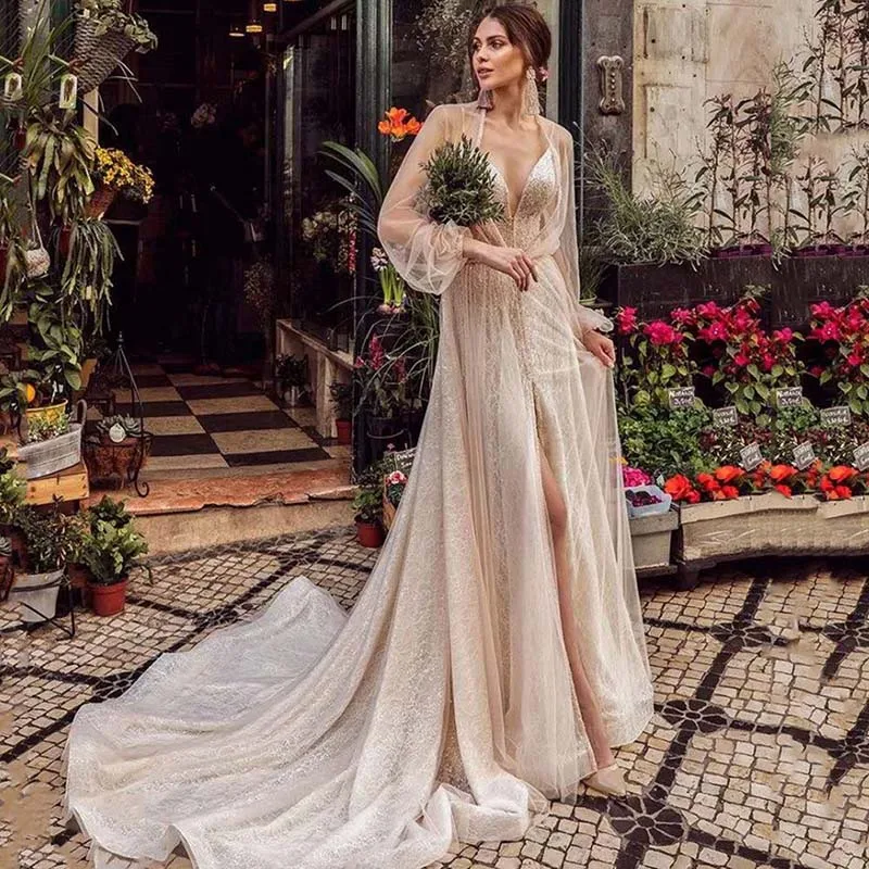 Eightree 2020 Пляжное весеннее кружевное свадебное платье сексуальное Boho Vestido De Noiva Eleagnt