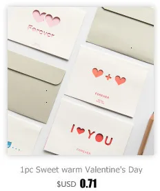 1 шт., милый теплый полый конверт для поздравительной открытки на день Святого Валентина, подарок для подруги, любовника, подарок на день рождения