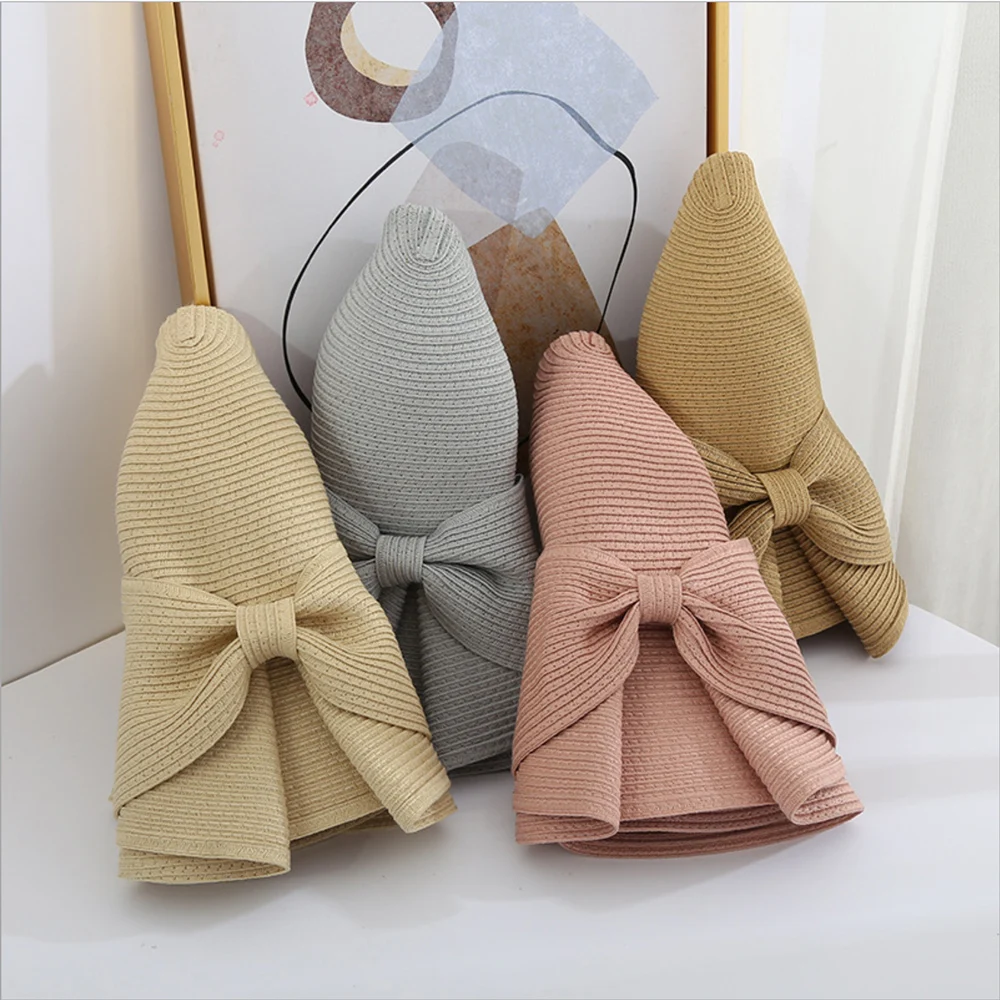 Beach Hat Wide-brimmed Beach Hat Panama Women's Straw UV Protection Foldable Sun Protection Holiday Outdoor Sport