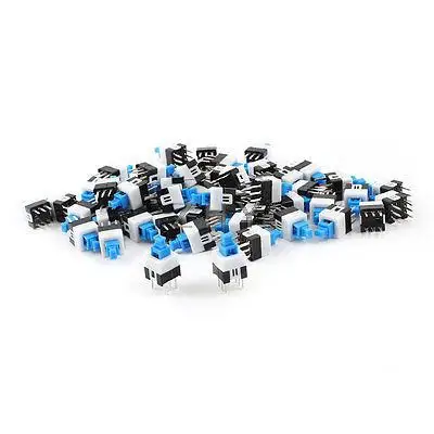 

55Pcs 6 Pin Square 7mmx7mm Latching DPDT Mini Push Button Switch