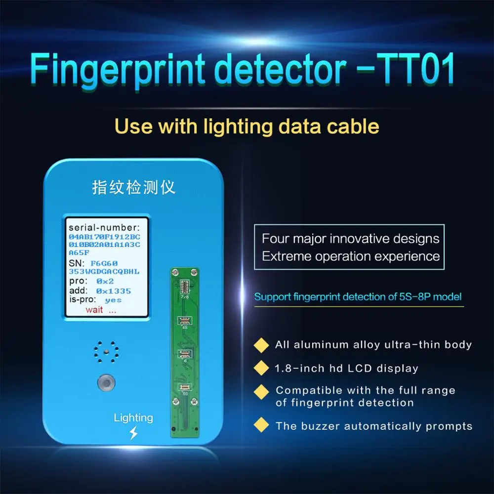 JC-TT01 JC продукт определение отпечатков пальцев для iPhone5S/6G/6 S/6 P/6SP/7G7P/8G/8 P Кнопка Домой диагностический сенсорный ID функция тестер Ремонт - Цвет: JC-TT01