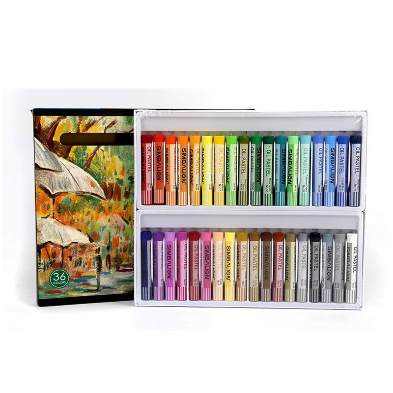 SIMBALION Professional Oil Pastels 12/24/36 Colors Soft Pastel/Crayon Painting Wax Pen Graffiti Art Students Stationery Supplies