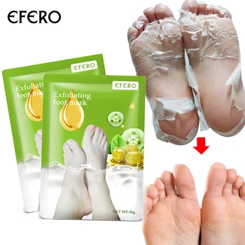 

EFERO 4Pairs Feet Mask Exfoliating Foot Mask Socks for Pedicure Socks Peeling Dead Skin Remover Foot Mask Peeling Feet Care