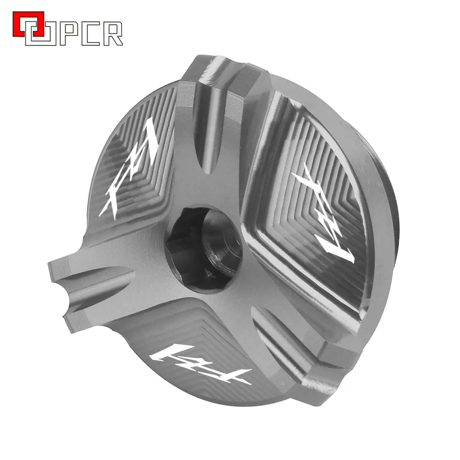 FZ1 logo Titanium С логотипом Auminum масляный наполнитель двигателя Dain Крышка Штепсельной Вилки для Yamaha FZ1/FAZER FZ6 FZ6R FZ8 FAZER 2006 - Цвет: FZ1 logo Titanium