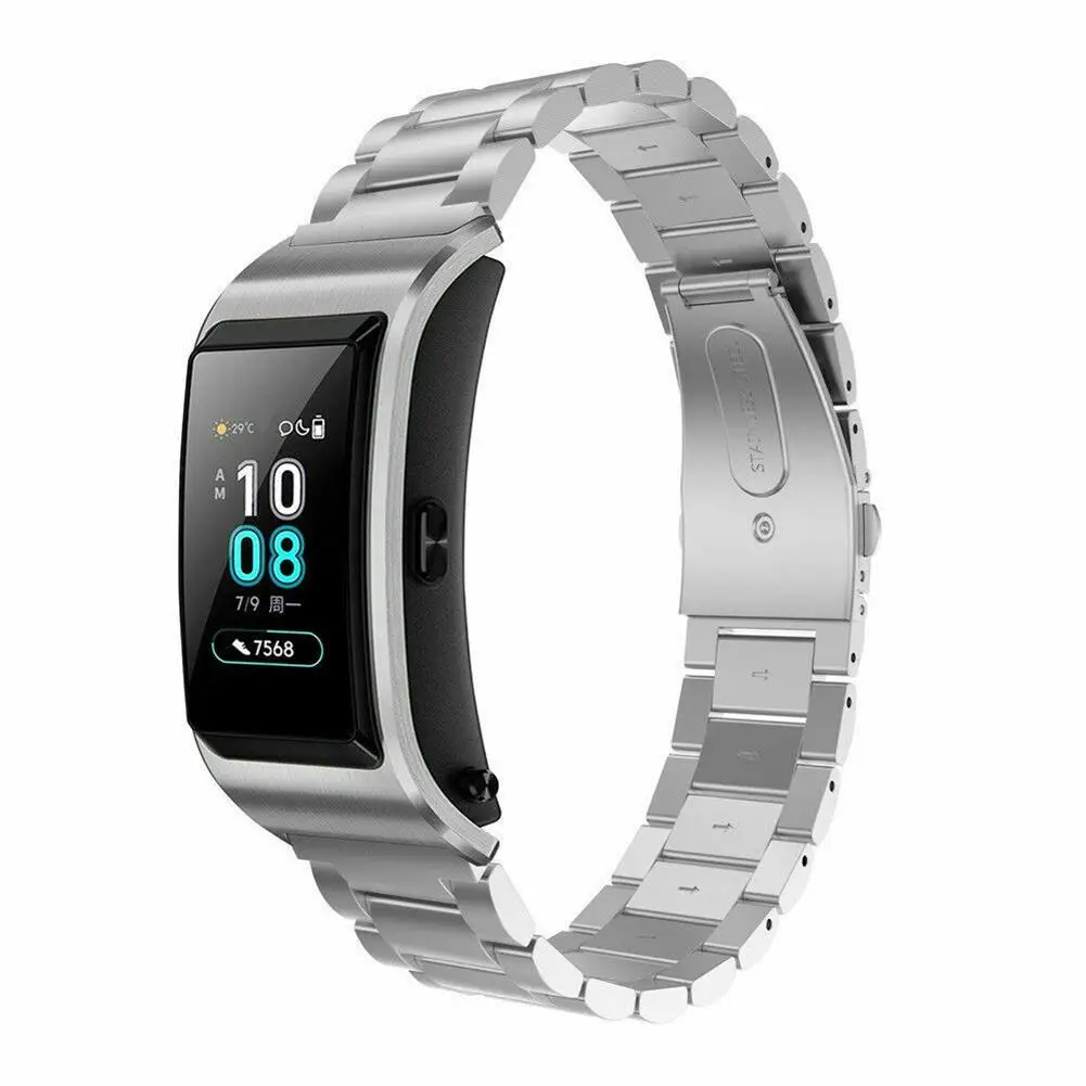 

Fashion Solid color metal stainless steel wrist strap strap for Huawei B5 gold stainless steel strap replacement wrist strap Men