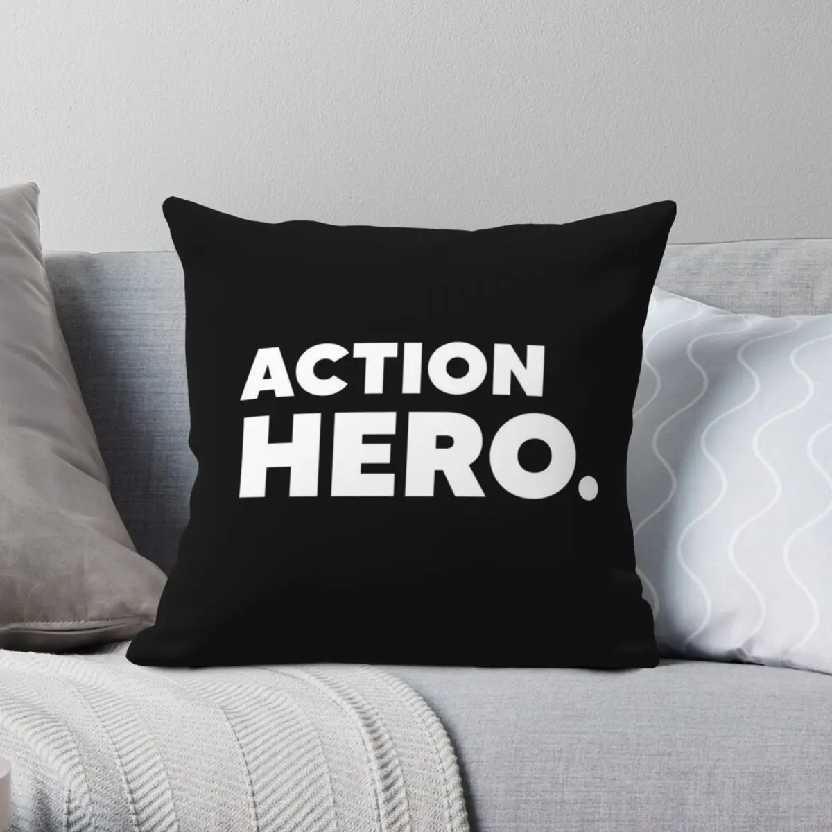 

Action Hero Pillowcase Polyester Linen Velvet Creative Zip Decor Pillow Case Car Cushion Case