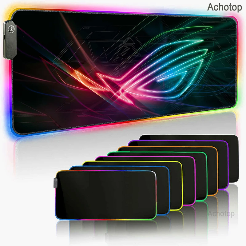

Asus Logo Gaming Mousepad Game Accessories RGB LED Gamer Decoration Cool Glowing Mouse Mat Pc Rog Republic of Gamers with Carpet