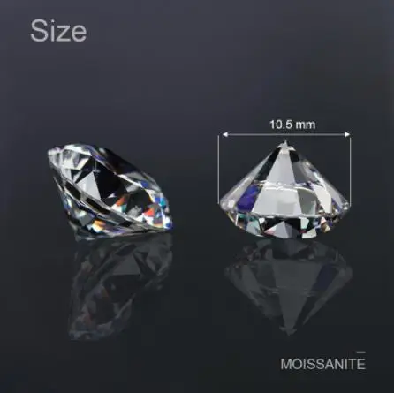 

4.5 Carat Moissanite 10.5mm GH white color Round Excellent Hearts And Arrows Cut lab Grown Moissanite Diamond loose Stone