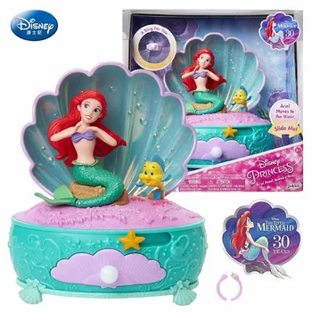 

Disney Cartoon Music Box Ariel Mermaid Luminous Princess Music Box Jewelry Box Girl Gift 18 Tones Plastic Electronic Type