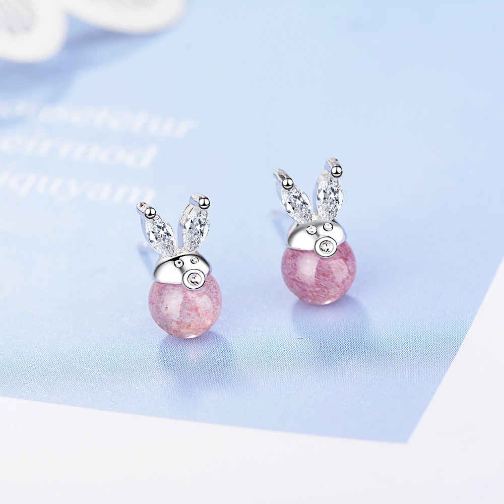 FLSCDYED Cute Rabbit 925 Sterling Silver Earrings For Women Girl Delicate 2020 Zircon Fashion Jewelry boucle d'oreille FS-321 |