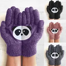 

2022 1 Pair Women Cartoon Bear Knitted Gloves Winter Outdoor Warm Thickened Mittens