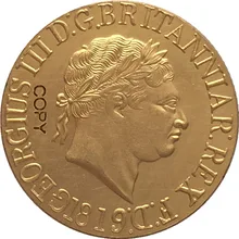 24 K позолоченный 1819 Великобритания 1 Sovereign-Джордж III копия монет