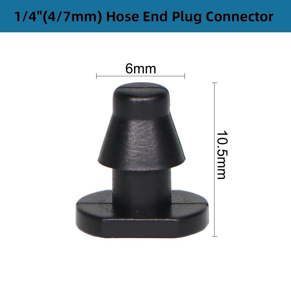 50-200PCS 1/4'' Hose End Plug 4/7mm Watering Connectors Micro Tubing Water Stop Garden Drip Irrigation Barbed Stopper Tools