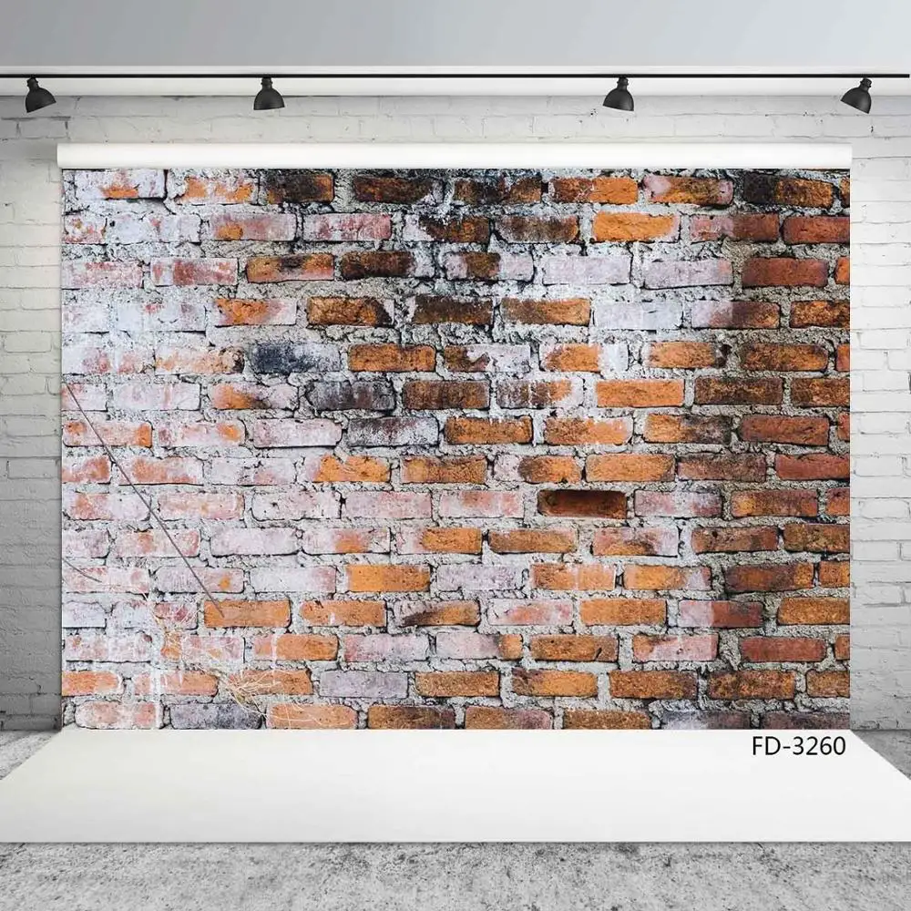 Виниловый фон для детской фотосъемки с изображением старой красной кирпичной